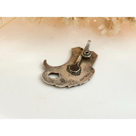 Antiqued Leaf Foliage Shaped Teeny Sterling Silver 925 Vintage Pendant | Charm - Picture 5 of 10